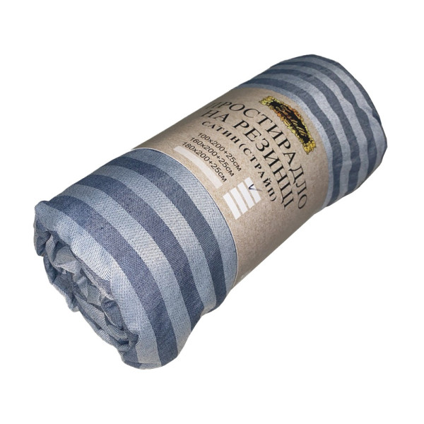 Фото - Простынь односпальная Zastelli на резинке Jeans stripe поликоттон 100х200+20 см Синее (21745)