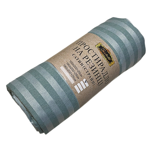 Фото - Простынь односпальная Zastelli на резинке Green stripe поликоттон 100х200+20 см Зеленое (21746)