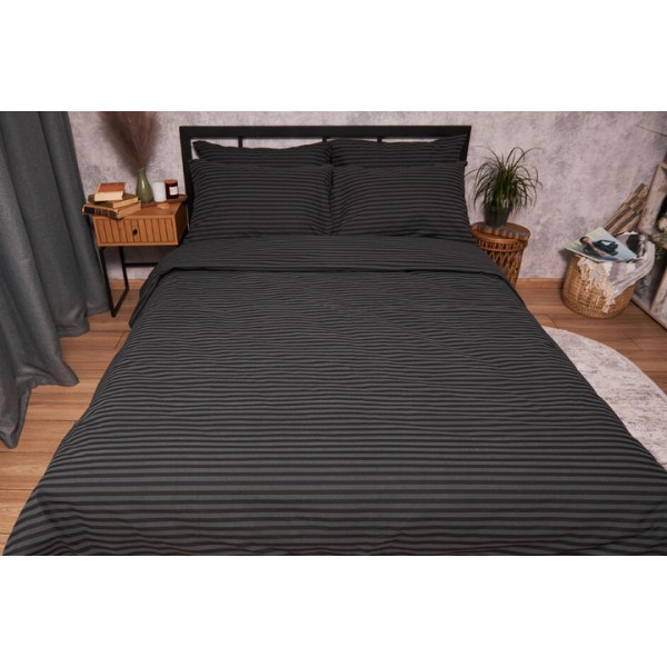 Фото - Комплект постельного белья Moon&Star 160х220х2 нав. 4х50х70 Gray Stripe Бязь Gold Люкс (MS-820001111)