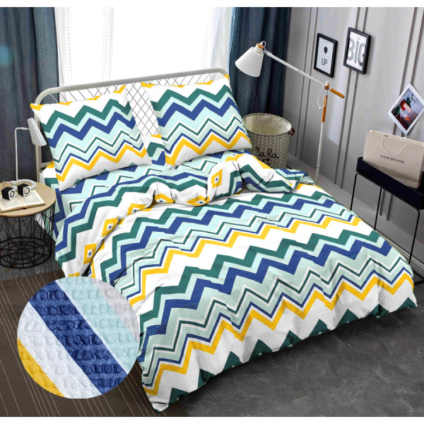 Фото - Комплект постельного белья Zastelli J1885-5 Зигзаг жатка 2х145х210 Разноцветный (22056)