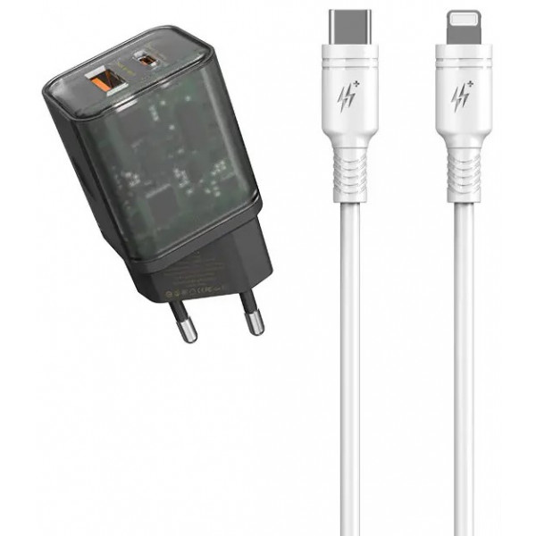 Фото - Сетевое зарядное устройство Proda Charge 3.0 USB Type-C PD+USB (PD-A62-BK)