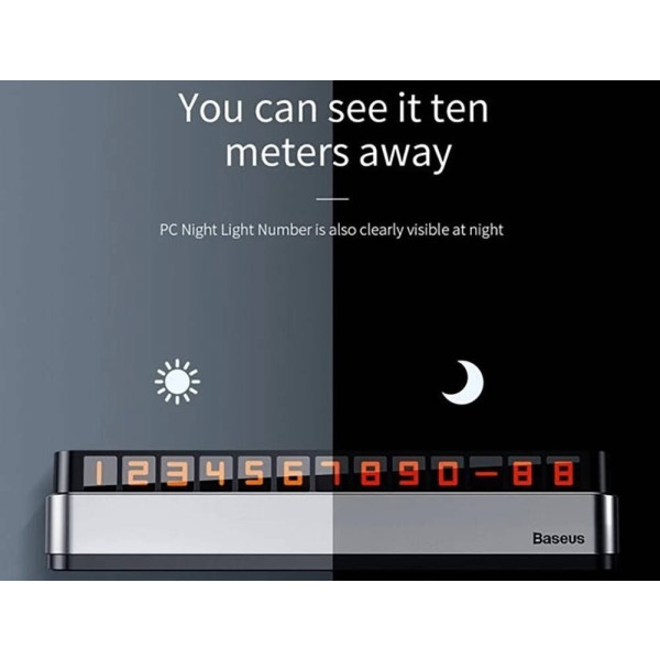 Фото - Парковочная карта Baseus Moonlight Box Series Temporary Parking Number Plate Grey (ACNUM-B0G)