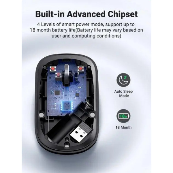 Фото - Мышь беспроводная UGREEN MU001 Green (90374)