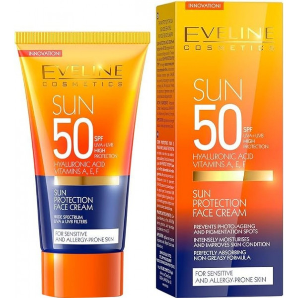 Фото - Средство для загара EVELINE с фильтром SPF50 для чувствительной кожи 50 мл (5907609330789)