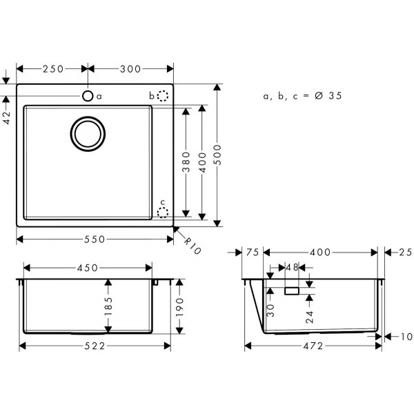 Фото - Мойка кухонная Hansgrohe Combi S71 (43301801)