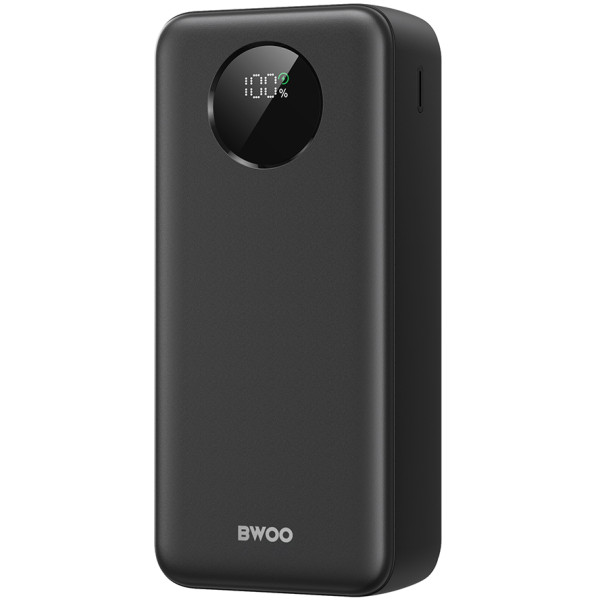 Фото - Батарея мобильная BWOO 22,5W 30000 mAh power bank with LCD screen, black\white (BO-P64)
