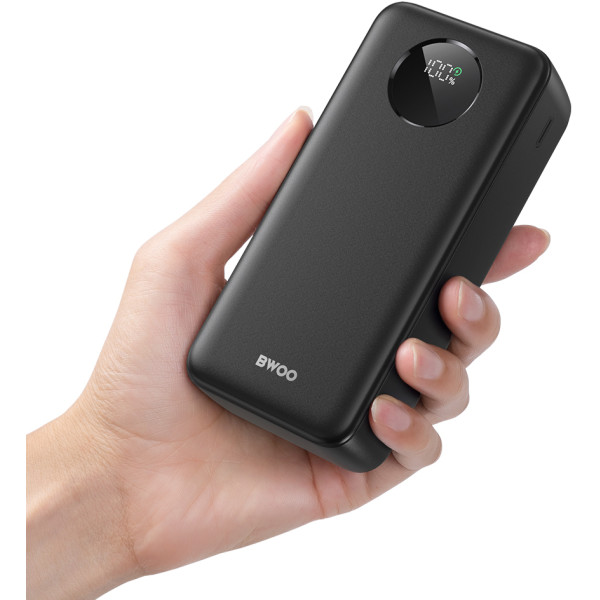 Фото - Батарея мобильная BWOO 22,5W 30000 mAh power bank with LCD screen, black\white (BO-P64)
