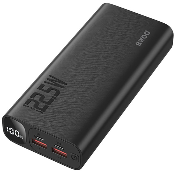 Фото - Батарея мобильная BWOO 22,5W 20000 mAh power bank with LCD screen, black (BO-P44)