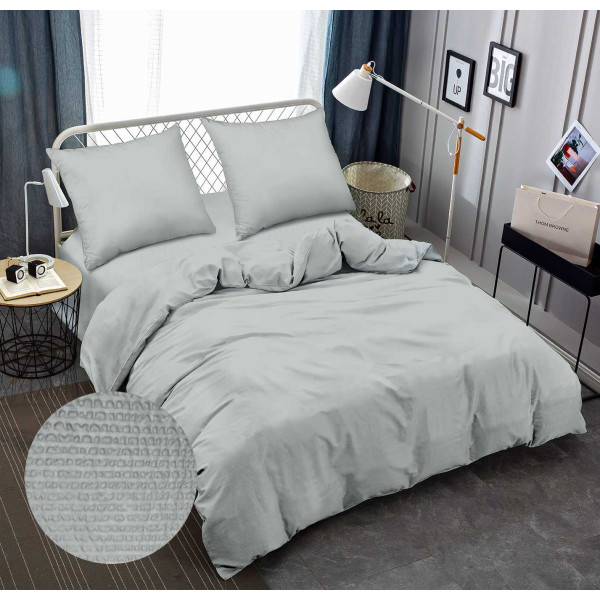Фото - Комплект постельного белья Zastelli 14-4206 Pearl Blue жатка 2х145х210 Серый (22245)