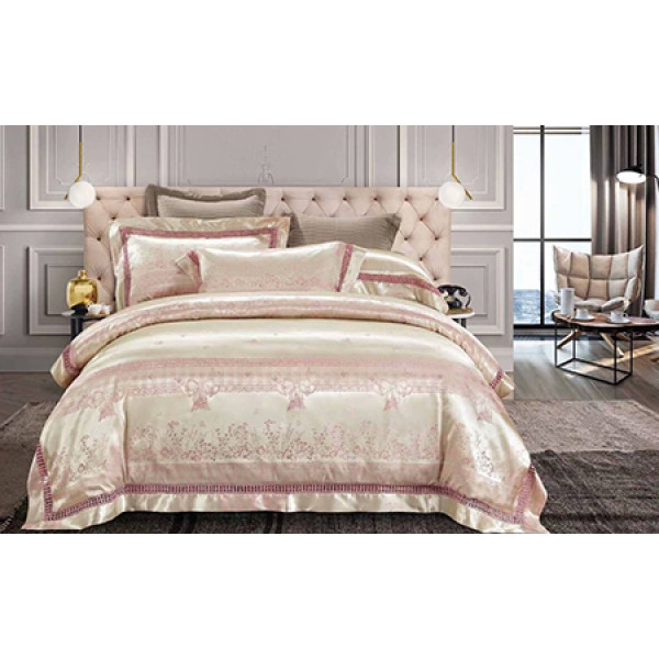 Фото - Комплект постельного белья Word of Dream JQ15/Rose Smoke жаккард сатин 2х150х215 Розовый (21659)