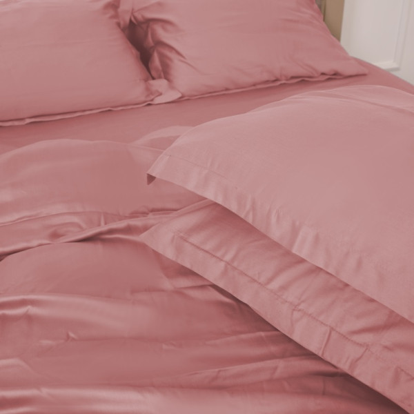 Фото - Простынь двуспальная MirSon Imperial Tencel №02 Pink 180х200 см (2200010753653)