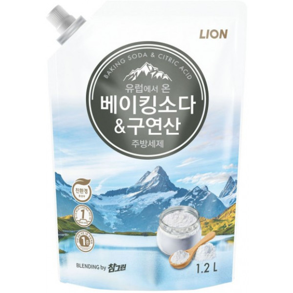 Фото - Средство для ручного мытья посуды Lion Baking Soda&Citric Аcid Запаcка 1.2 л