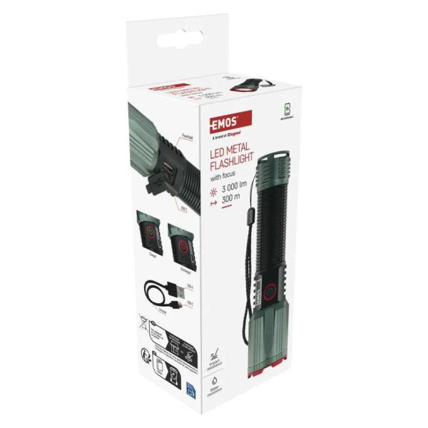 Фото - Фонарь EMOS P3122 3000 Lm Li-Ion 5000 mAh металл фокус