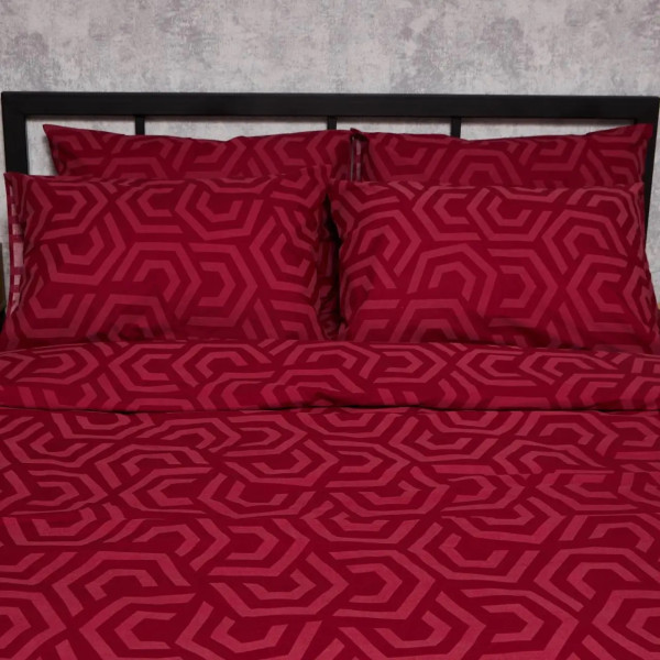 Фото - Комплект постельного белья Moon&Star Бязь Gold Люкс «Burgundy Charm» 143х210 см нав. 4х70х70 (MS-820006109)