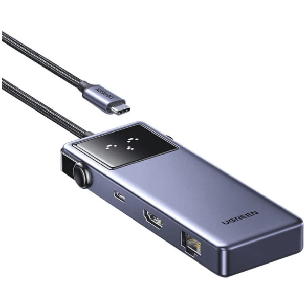 Фото - Хаб USB UGREEN CM888 7-in-1 USB-C to 3xUSB, 1xUSB-C, HDMI, RJ-45, PD 100W Gray (45155)