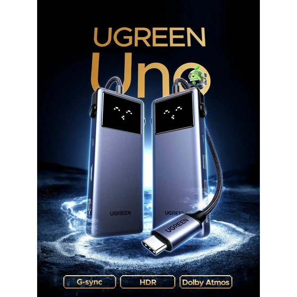Фото - Хаб USB UGREEN CM888 7-in-1 USB-C to 3xUSB, 1xUSB-C, HDMI, RJ-45, PD 100W Gray (45155)