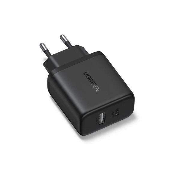 Фото - Сетевое зарядное устройство UGREEN X227 USB-A+USB-C 20W PD Fast Charger Black (45302)