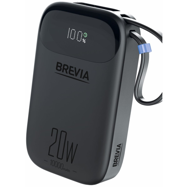 Фото - Батарея мобильная Brevia ePower LCD 10000mAh PD20W CompactMini Black + cable (45420CMB) Фото - Батарея мобильная Brevia ePower LCD 10000mAh PD20W CompactMini Black + cable (45420CMB)