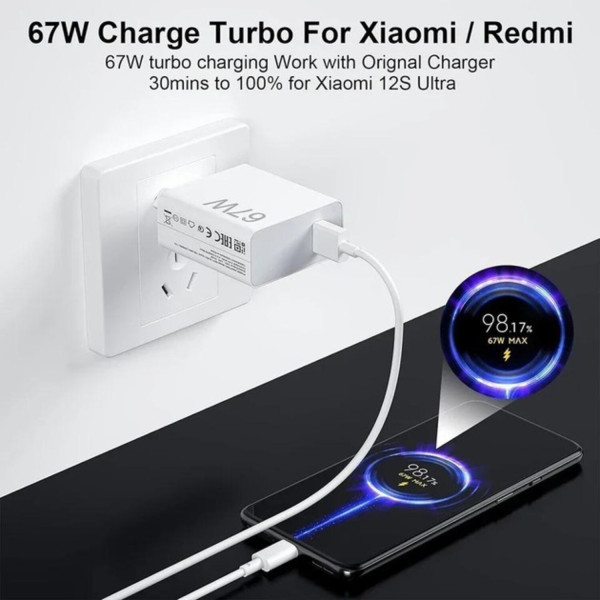 Фото - Сетевое зарядное устройство Xiaomi 67W HyperCharge Type-A White (BHR07SKEU)
