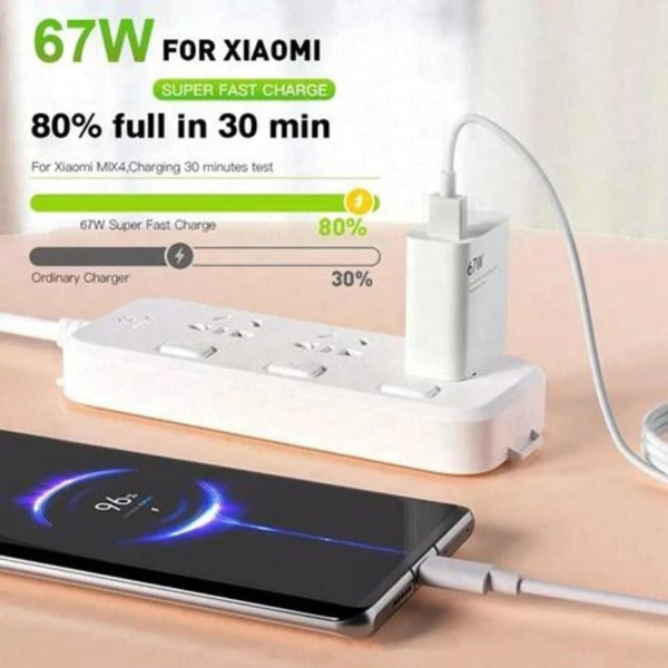 Фото - Сетевое зарядное устройство Xiaomi 67W HyperCharge Type-A White (BHR07SKEU)