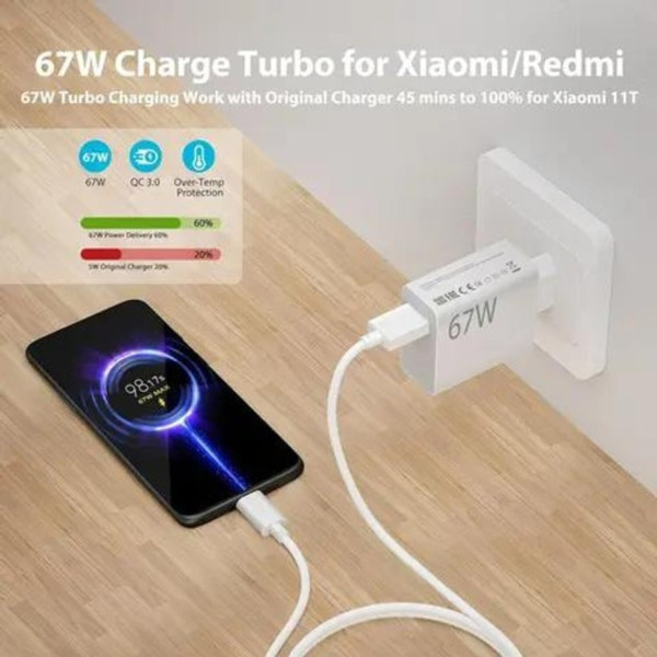 Фото - Сетевое зарядное устройство Xiaomi 67W HyperCharge Type-A White (BHR07SKEU)