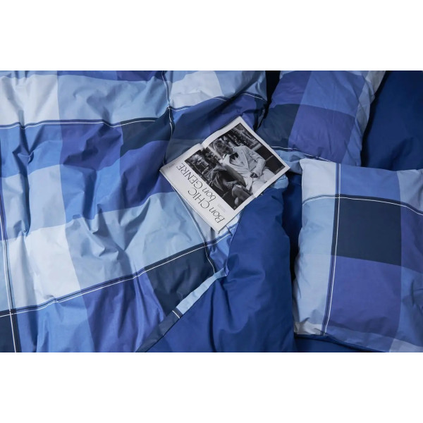 Фото - Комплект постельного белья Moon&Star Бязь Gold Люкс Finland Blue 175х210 нав. 4х70х70 (MS-820004874)