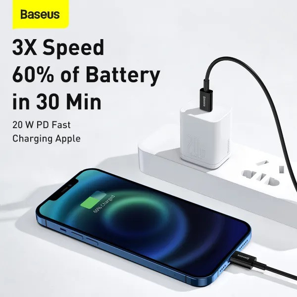 Фото - Кабель синхронизации данных Baseus Superior Fast Charging USB-C-Lightning, 1м Black (6932172631970)