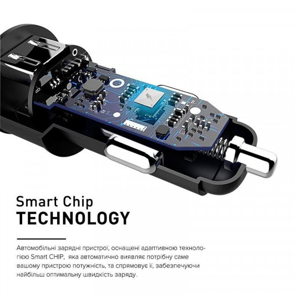 Фото - Автомобильное зарядное устройство Luxe Cube 2USB 17W Black (8886668698498)