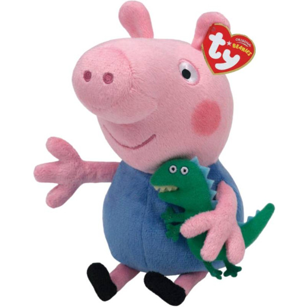 Фото - Мягкая игрушка животное TY Peppa Pig Джордж 15 см (46130)