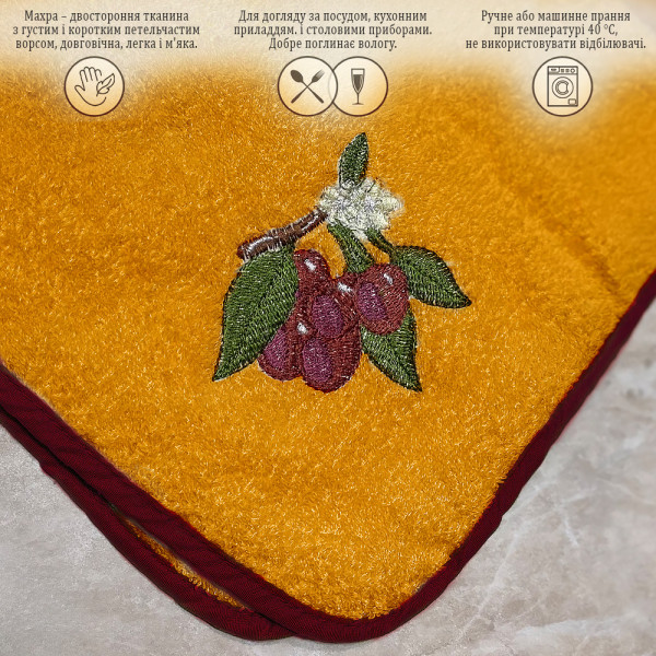 Фото - Полотенце кухонное Zastelli Слива 4 шт. махровые 50х50 см (22649)