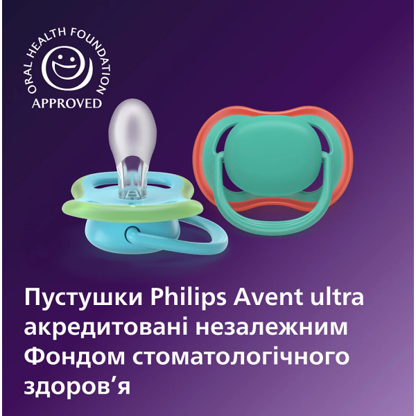 Фото - Ортодонтическая пустышка Philips Avent Ultra Air, 6-18 мес. (SCF087/10)
