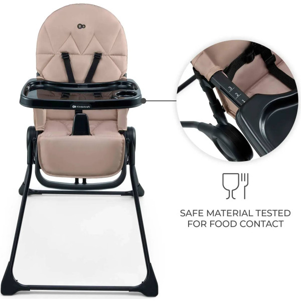 Фото - Стульчик для кормления классический Kinderkraft Binci Beige (KHBINC00BEG0000)
