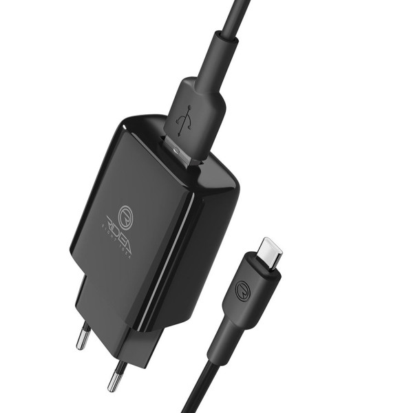 Фото - Сетевое зарядное устройство Ridea Element Type-C 2.1 A Black (RW-11211)