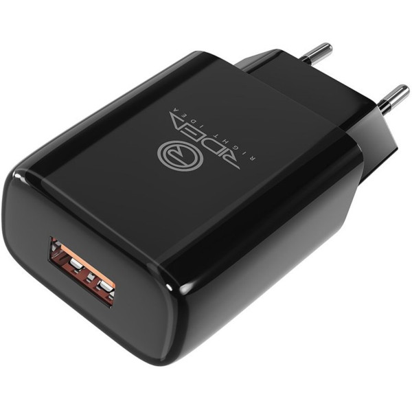 Фото - Сетевое зарядное устройство Ridea Element Type-C 2.1 A Black (RW-11211)