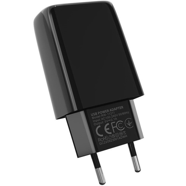Фото - Сетевое зарядное устройство Ridea Element Type-C 2.1 A Black (RW-11211)