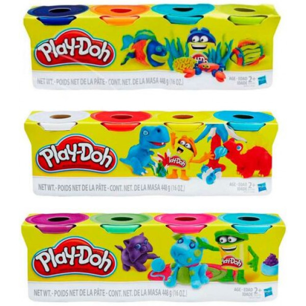 Фото - Расходники Hasbro Play-Doh 4 баночки Dinosaurs (B5517_B6508)