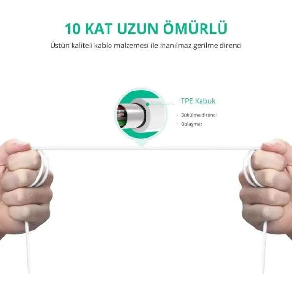 Фото - Переходник UGREEN US241 USB-C 2.0 to USB-B 2.0 Print Cable 1.5 m White (40417)