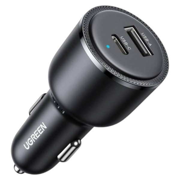 Фото - Автомобильное зарядное устройство UGREEN 2xUSB 63W (USB-C+USB-A) QC 3.0 Black (EC701) (35023)