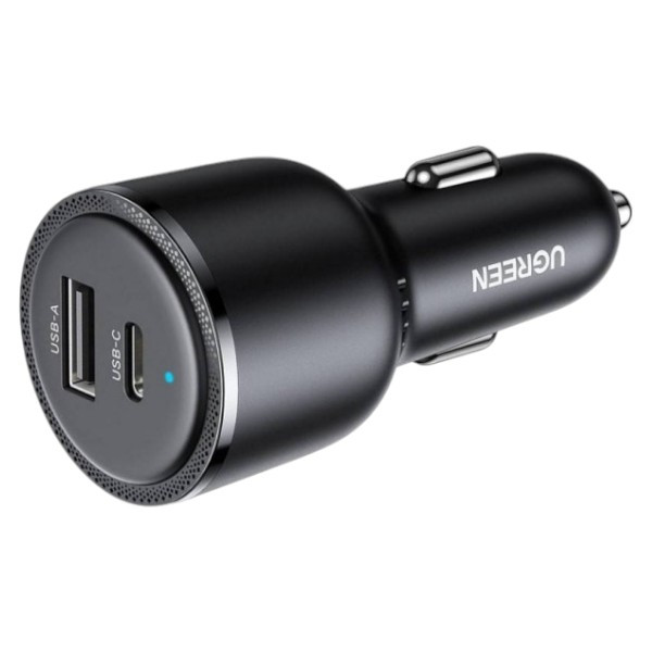 Фото - Автомобильное зарядное устройство UGREEN 2xUSB 63W (USB-C+USB-A) QC 3.0 Black (EC701) (35023)