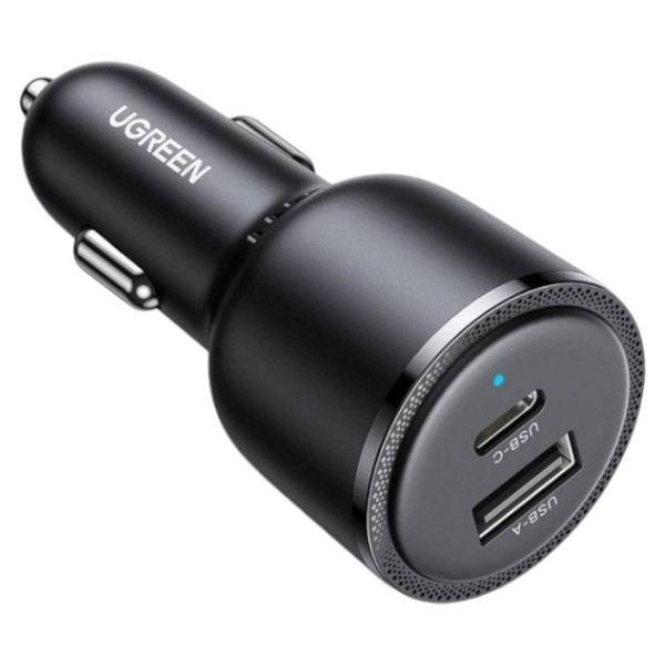 Фото - Автомобильное зарядное устройство UGREEN 2xUSB 63W (USB-C+USB-A) QC 3.0 Black (EC701) (35023)