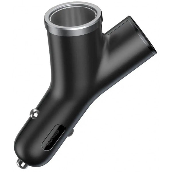 Фото - Автомобильное зарядное устройство Baseus Y type dual USB + cigarette lighter extended car charger 3.1 A Black (CCALL-YX01)