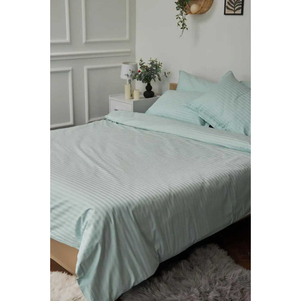 Фото - Пододеяльник полуторный евро Moon&Star Satin Stripe Stripe Mint 160x220 см (MS-870000436)