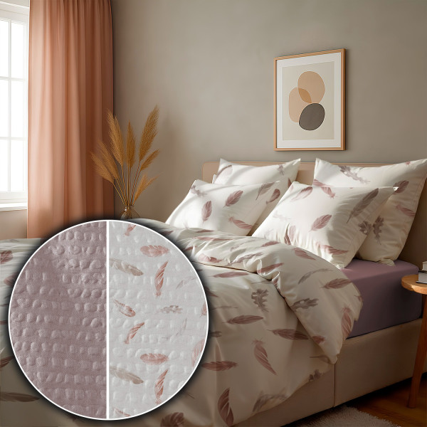 Фото - Комплект постельного белья Zastelli Y10536-6/Pale Mauve жатка 145х210 (23015)