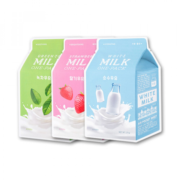 Фото - Маска для лица A'pieu Milk One-Pack с экстрактом зеленого чая 21 мл (8806185780278)