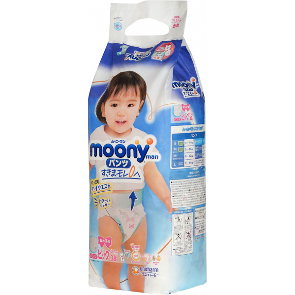 Фото - Одноразовые подгузники-трусики Moony Girls XL 12-22 кг 38 шт. (4903111208098)