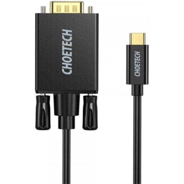 Фото - Кабель синхронизации данных Choetech USB 3.1 Type-C M - VGA (HD15) M 1.8m FHD 60Hz (XCV-1801-BK)