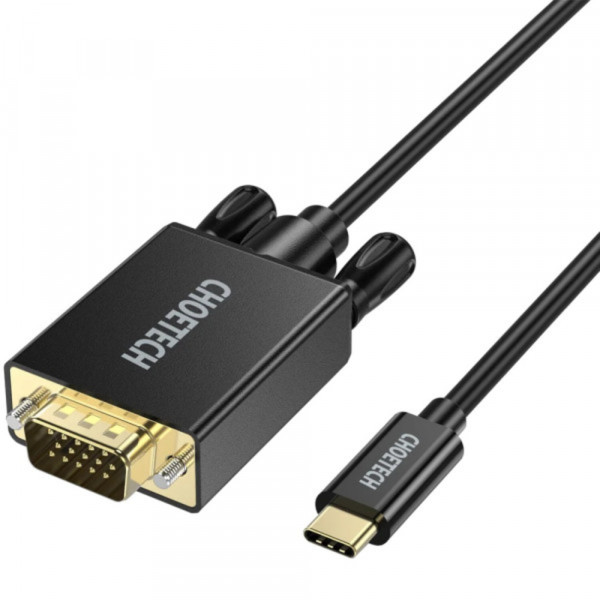 Фото - Кабель синхронизации данных Choetech USB 3.1 Type-C M - VGA (HD15) M 1.8m FHD 60Hz (XCV-1801-BK)