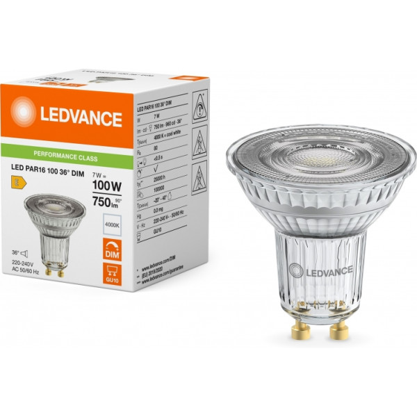 Фото - Лампочка светодиодная Ledvance GU10 7W 4000K 700Лм MR16 (4099854234965)