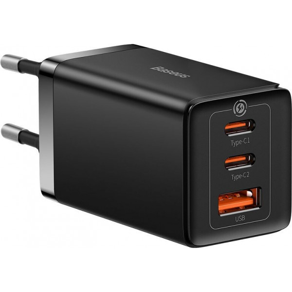 Фото - Сетевое зарядное устройство Baseus 65W GaN5 Pro 2C+U (CCGP120201) Black