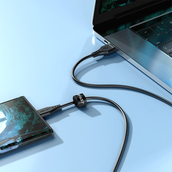 Фото - Кабель синхронизации данных AceFast C3-09 USB to Micro 2,4A, 1.2m Black (6974316280880)